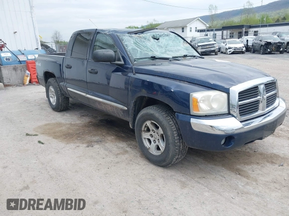 2005 Dodge Dakota Laramie with VIN 1D7HW58NX5S227633, listed as a IAAI auction lot 42122619 with 85,338 mi miles and . Bid and sale history available at DreamBid. Image 1.