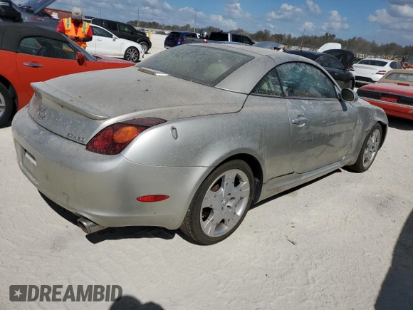 2002 Lexus SC 430 with VIN JTHFN48Y020032865, listed as a Copart auction lot 75424934 with Not Provided miles and Non Repairable. Bid and sale history available at DreamBid. Image 3.