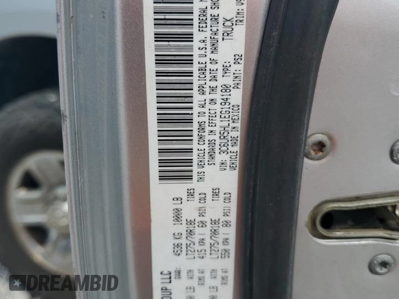 2014 Ram 2500 Tradesman with VIN 3C6UR5HL1EG194180, listed as a Copart auction lot 65037695 with 544,105 mi miles and Clean title. Bid and sale history available at DreamBid. Image 12.