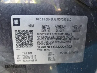 2018 GMC Acadia SLE with VIN 1GKKNLLS3JZ225202, listed as a IAAI auction lot 41870847 with 157,040 mi miles and . Bid and sale history available at DreamBid. Image 9.