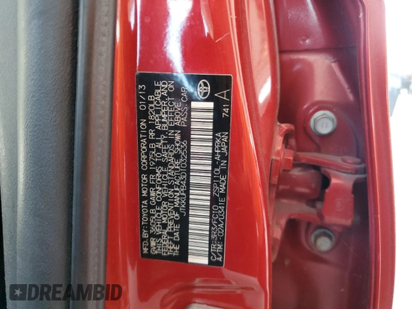 2013 Scion xD with VIN JTKKUPB43D1032536, listed as a Copart auction lot 54572295 with 0 mi miles and Salvage Title. Bid and sale history available at carsss.com. Image 13.