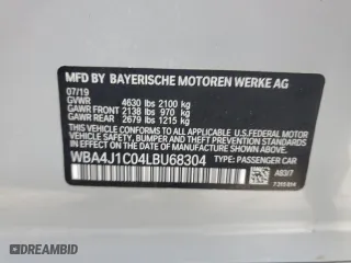2020 BMW 4 Series 430i with VIN WBA4J1C04LBU68304, listed as a Copart auction lot 79492154 with NaN miles and Salvage Title. Bid and sale history available at carsss.com. Image 15.