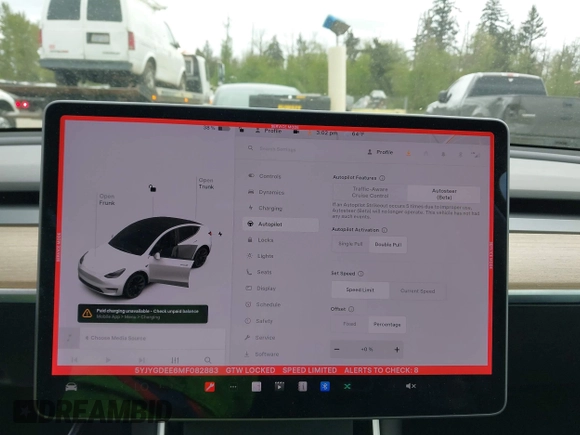 2021 Tesla Model Y Long Range with VIN 5YJYGDEE6MF082883, listed as a IAAI auction lot 42078807 with 64,953 mi miles. Bid and sale history available at carsss.com. Image 19.