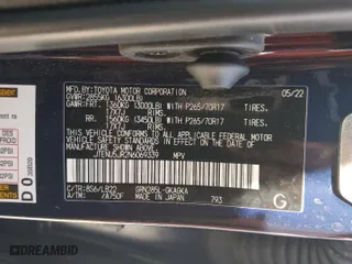 2022 Toyota 4Runner SR5 Premium with VIN JTENU5JR2N6069339, listed as a Copart auction lot 47079175 with 53,975 mi miles and Salvage Title. Bid and sale history available at carsss.com. Image 14.