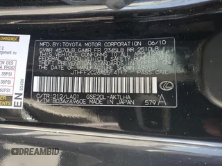 2010 Lexus IS 250 C z VIN JTHFF2C26A2514117, wystawiony jako Copart lot #61644135 z przebiegiem 125 940 mil mil oraz Szkoda całkowita • Salvage title. Historia ofert i sprzedaży dostępna na DreamBid. Obrazek 12.