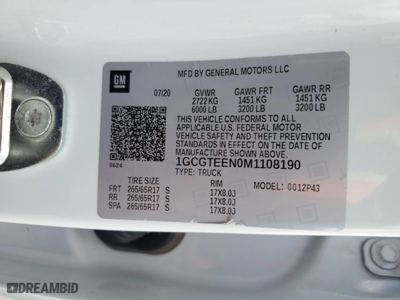 2021 Chevrolet Colorado 4WD ZR2 with VIN 1GCGTEEN0M1108190, listed as a Copart auction lot 54159655 with 64,447 mi miles and Salvage Title. Bid and sale history available at carsss.com. Image 12.