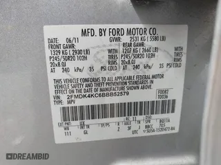 2011 Ford Edge Limited with VIN 2FMDK4KC6BBB52579, listed as a IAAI auction lot 41729746 with 232,514 mi miles. Bid and sale history available at carsss.com. Image 9.