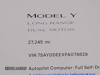 2023 Tesla Model Y Long Range with VIN 7SAYGDEEXPA078629, listed as a IAAI auction lot 42046354 with 27,245 mi miles and . Bid and sale history available at DreamBid. Image 16.