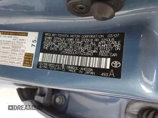 2007 Toyota Prius with VIN JTDKB20U977633843, listed as a IAAI auction lot 42592552 with Not provided miles and . Bid and sale history available at DreamBid. Image 9.