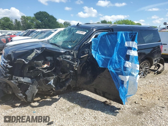 2020 Ford Expedition Max Limited z VIN 1FMJK1KT5LEA19352, wystawiony jako Copart lot #54981995 z przebiegiem 124 453 mil mil oraz Szkoda całkowita • Salvage title. Historia ofert i sprzedaży dostępna na DreamBid. Obrazek 1.