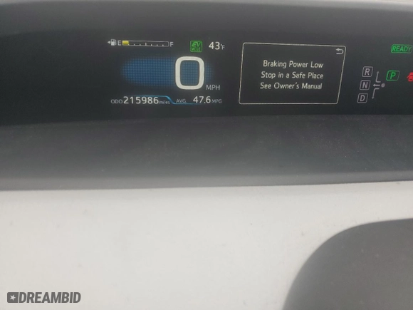 2017 Toyota Prius Prime Plus with VIN JTDKARFP1H3004602, listed as a Copart auction lot 52195545 with 215,986 mi miles and Clean Title. Bid and sale history available at carsss.com. Image 9.