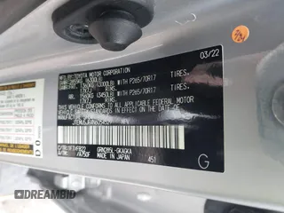 2022 Toyota 4Runner SR5 with VIN JTEMU5JR4N6054529, listed as a IAAI auction lot 41184357 with 47,628 mi miles and . Bid and sale history available at DreamBid. Image 9.