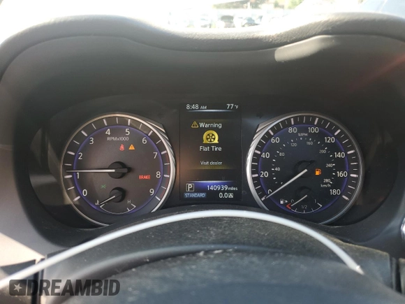 2017 Infiniti Q50 Premium with VIN JN1EV7AR1HM833083, listed as a Copart auction lot 58192595 with 140,939 mi miles and Clean title. Bid and sale history available at DreamBid. Image 9.