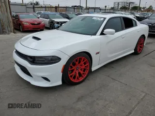 2019 Dodge Charger Scat Pack with VIN 2C3CDXGJXKH520282, listed as a Copart auction lot 57492795 with 46,261 mi miles and Salvage Title. Bid and sale history available at DreamBid. Image 1.