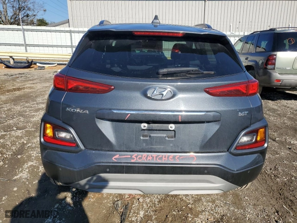 2019 Hyundai Kona Ultimate with VIN KM8K53A5XKU196588, listed as a Copart auction lot 88457605 with 71,663 mi miles and Salvage Title. Bid and sale history available at carsss.com. Image 6.