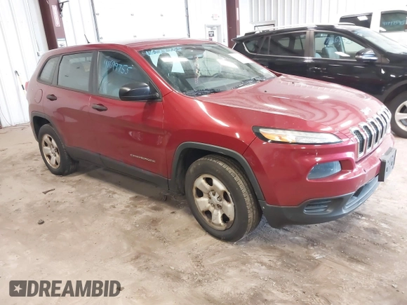 2015 Jeep Cherokee Sport with VIN 1C4PJMAB1FW708816, listed as a IAAI auction lot 41699755 with 182,507 mi miles. Bid and sale history available at carsss.com. Image 1.