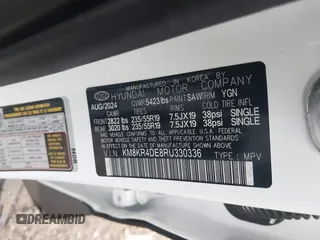 2024 Hyundai Ioniq 5 Limited с VIN KM8KR4DE8RU330336, выставлен на аукционе IAAI как лот 42105345 с пробегом 1 942 миль миль и . История ставок и продаж доступна на DreamBid. Изображение 9.