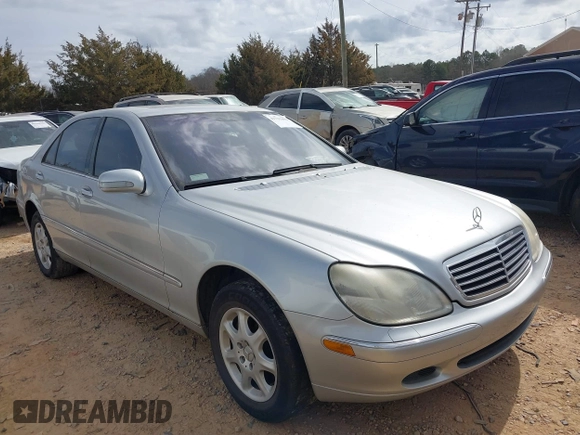 2002 Mercedes-Benz S-Class 4.3L with VIN WDBNG70J12A297441, listed as a IAAI auction lot 41712493 with 183,280 mi miles. Bid and sale history available at carsss.com. Image 13.