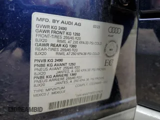 2023 Audi Q5 Sportback S line Premium with VIN WA14AAFY5P2127823, listed as a Copart auction lot 52159404 with 17,094 mi miles and Salvage title. Bid and sale history available at DreamBid. Image 13.