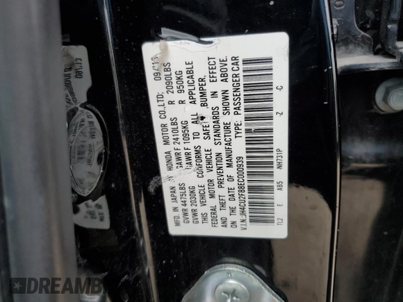 2014 Acura TSX Special Edition с VIN JH4CU2F88EC000939, выставлен на аукционе Copart как лот 84650904 с пробегом 99 809 миль миль и Списание • Salvage title. История ставок и продаж доступна на DreamBid. Изображение 13.
