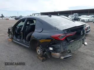 2021 Acura TLX w/A-Spec Package with VIN 19UUB5F57MA006424, listed as a IAAI auction lot 41558729 with 1 mi miles. Bid and sale history available at carsss.com. Image 3.