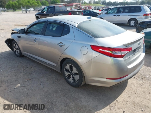 2012 Kia Optima Hybrid with VIN KNAGM4AD9C5020070, listed as a IAAI auction lot 41952137 with 153,942 mi miles. Bid and sale history available at carsss.com. Image 3.