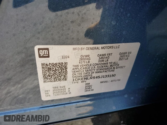 2025 GMC Acadia FWD Denali z VIN 1GKENLRS4SJ133150, wystawiony jako Copart lot #43420345 z przebiegiem 607 mil mil oraz Szkoda całkowita • Salvage title. Historia ofert i sprzedaży dostępna na DreamBid. Obrazek 14.