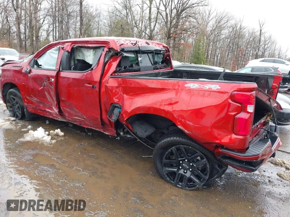2025 Chevrolet Silverado 1500 with VIN 1GCUKEE80SZ146016, listed as a IAAI auction lot 41565328 with 7 mi miles and . Bid and sale history available at DreamBid. Image 3.