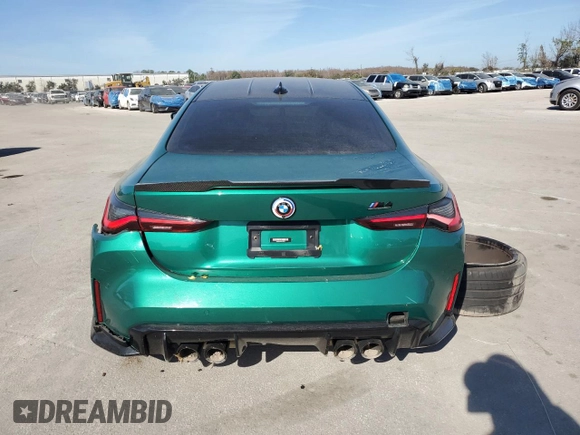 2023 BMW M4 Competition with VIN WBS33AZ0XPCL26211, listed as a Copart auction lot 43287955 with 31,845 mi miles and Salvage Title. Bid and sale history available at carsss.com. Image 6.
