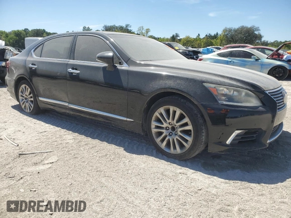 2014 Lexus LS 460 L with VIN JTHGL5EF0E5051832, listed as a Copart auction lot 50557425 with 102,903 mi miles and Clean title. Bid and sale history available at DreamBid. Image 4.