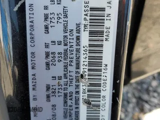 2009 Mazda Mazda3 i Touring Value with VIN JM1BK32G491214365, listed as a Copart auction lot 54385935 with 172,953 mi miles and Salvage Title. Bid and sale history available at carsss.com. Image 12.