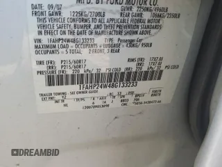 2008 Ford Taurus SEL with VIN 1FAHP24W48G133233, listed as a Copart auction lot 69518064 with 93,533 mi miles and Salvage Title. Bid and sale history available at carsss.com. Image 12.
