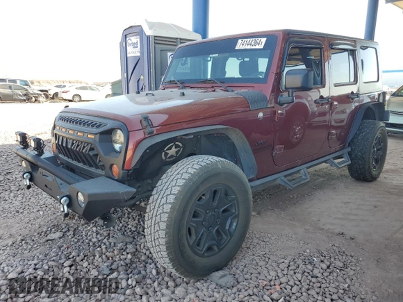 2008 Jeep Wrangler Unlimited X with VIN 1J4GB39128L650605, listed as a Copart auction lot 74144364 with 157,264 mi miles and Salvage Title. Bid and sale history available at DreamBid. Image 1.