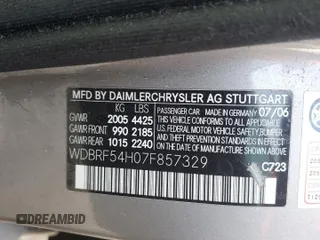 2007 Mercedes-Benz C 280 Luxury with VIN WDBRF54H07F857329, listed as a Copart auction lot 85260294 with 185,344 mi miles and Salvage title. Bid and sale history available at DreamBid. Image 14.