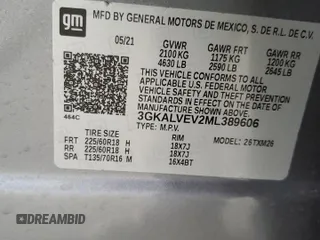 2021 GMC Terrain SLT with VIN 3GKALVEV2ML389606, listed as a Copart auction lot 49681125 with 63,096 mi miles and Salvage Title. Bid and sale history available at DreamBid. Image 13.
