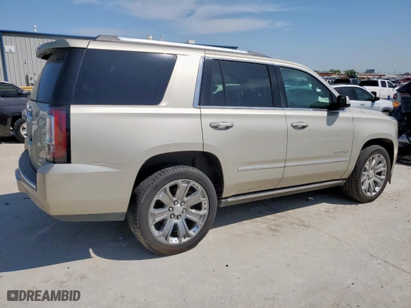 2015 GMC Yukon Denali with VIN 1GKS2CKJ9FR113741, listed as a Copart auction lot 50433165 with 158,212 mi miles and Salvage Title. Bid and sale history available at carsss.com. Image 3.