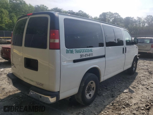 2014 Chevrolet Express Passenger 1LT with VIN 1GAZGYFG9E1209169, listed as a Copart auction lot 59921885 with 310,119 mi miles and Clean title. Bid and sale history available at DreamBid. Image 3.