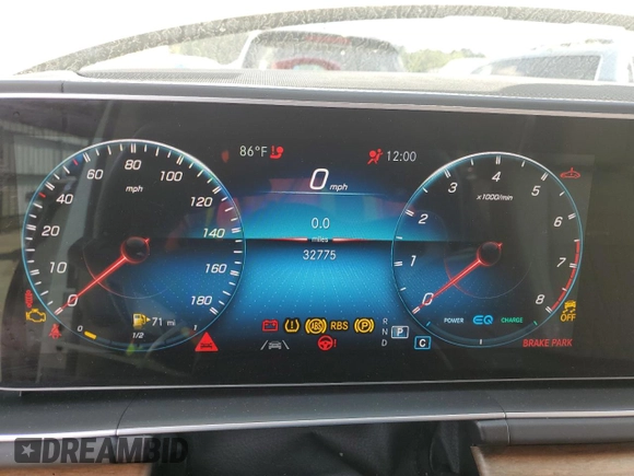 2022 Mercedes-Benz GLE 53 AMG with VIN 4JGFB6BB4NA592117, listed as a Copart auction lot 72260024 with 32,775 mi miles and Salvage title. Bid and sale history available at DreamBid. Image 9.