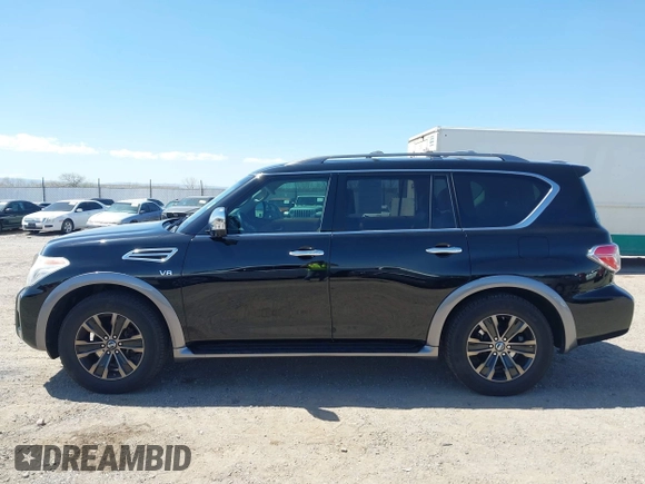 2017 Nissan Armada Platinum with VIN JN8AY2NE7H9702910, listed as a IAAI auction lot 42028682 with 134,681 mi miles. Bid and sale history available at carsss.com. Image 14.