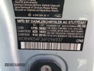 2006 Mercedes-Benz SLK 280 z VIN WDBWK54F36F096937, wystawiony jako Copart lot #60351395 z przebiegiem 114 563 mil mil oraz Szkoda całkowita • Salvage title. Historia ofert i sprzedaży dostępna na DreamBid. Obrazek 12.