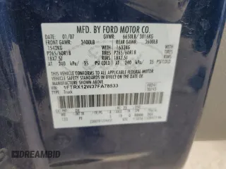 2007 Ford F-150 STX with VIN 1FTRX12W37FA78533, listed as a Copart auction lot 43580625 with 175,265 mi miles and Salvage Title. Bid and sale history available at DreamBid. Image 14.