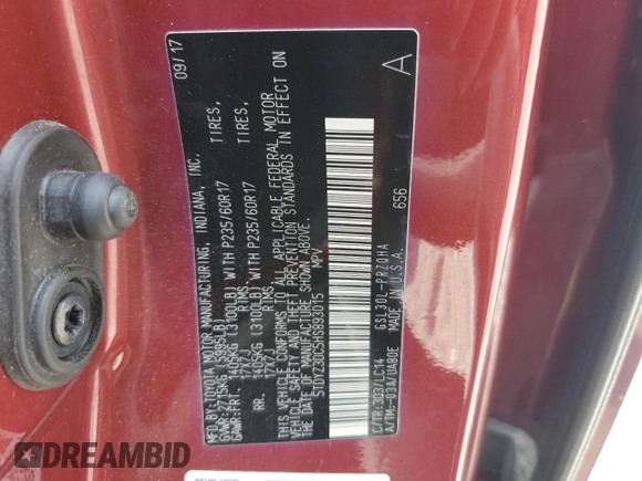 2017 Toyota Sienna XLE Auto Access Seat с VIN 5TDYZ3DC5HS893015, выставлен на аукционе Copart как лот 62248085 с пробегом 114 018 миль миль и Списание • Salvage title. История ставок и продаж доступна на DreamBid. Изображение 14.