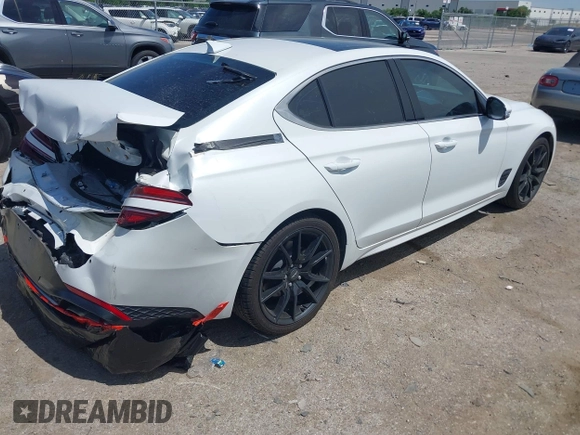 2022 Genesis G70 2.0T with VIN KMTG34TA5NU103935, listed as a IAAI auction lot 42325277 with 30,142 mi miles and . Bid and sale history available at DreamBid. Image 4.