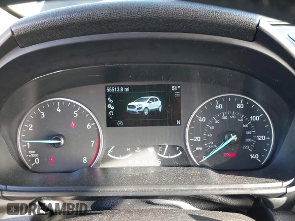 2019 Ford EcoSport SE with VIN MAJ3S2GEXKC287231, listed as a IAAI auction lot 41749053 with 55,513 mi miles and . Bid and sale history available at DreamBid. Image 7.