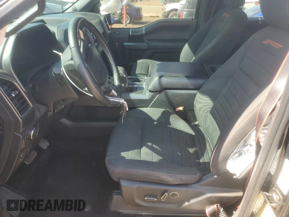 2018 Ford F-150 XL with VIN 1FTEW1EPXJFC53437, listed as a Copart auction lot 59896395 with 65,502 mi miles and Salvage title. Bid and sale history available at DreamBid. Image 7.