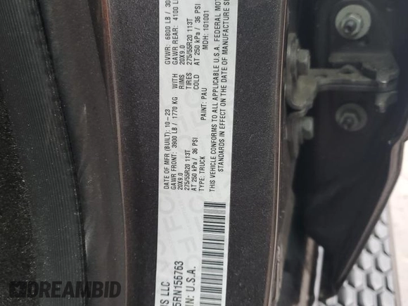 2024 Ram 1500 Big Horn z VIN 1C6RRFBG5RN156763, wystawiony jako Copart lot #50502885 z przebiegiem 8 329 mil mil oraz Szkoda całkowita • Salvage title. Historia ofert i sprzedaży dostępna na DreamBid. Obrazek 13.