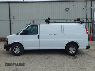 2018 Chevrolet Express Cargo Van with VIN 1GCWGAFP1J1322142, listed as a IAAI auction lot 41952498 with 155,218 mi miles. Bid and sale history available at carsss.com. Image 14.