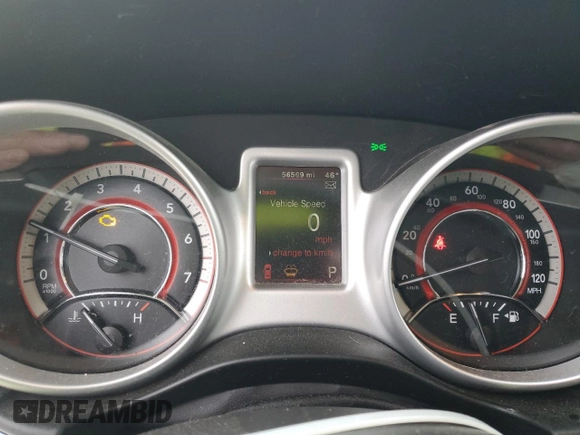 2017 Dodge Journey SXT with VIN 3C4PDCBB0HT545567, listed as a Copart auction lot 57766105 with 56,569 mi miles and Salvage title. Bid and sale history available at DreamBid. Image 9.