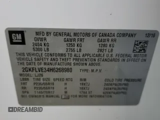 2017 GMC Terrain Denali with VIN 2GKFLVE34H6268980, listed as a Copart auction lot 44176035 with 77,483 mi miles and Salvage title. Bid and sale history available at DreamBid. Image 16.