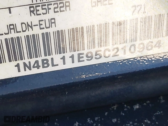 2005 Nissan Altima SE с VIN 1N4BL11E95C210964, выставлен на аукционе IAAI как лот 41372545 с пробегом 133 200 миль миль и . История ставок и продаж доступна на DreamBid. Изображение 9.